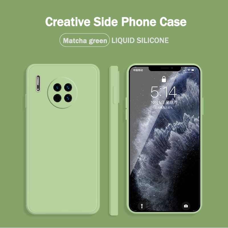 Lenuo Luxury Square Liquid Silicone Phone Case For Huawei Mate 30 Thin Soft Back Cover Candy Casing