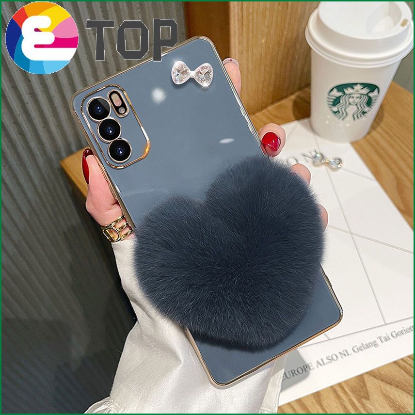 Suitable for opporeno6 mobile phone shell new reno5 mobile phone set cartoon cute butterfly fluff tide opop