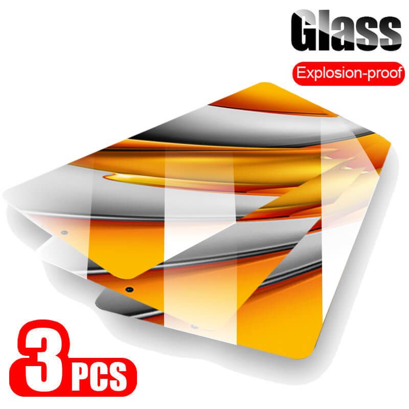 [Order message mobile phone model]3Pcs Poco F3 Glass Armor For Xiaomi Pocophone M3 X3 NFC F2 Pro F3 Global Protective Glass On Xiomi Xaomi PocoF3 Screen Protector