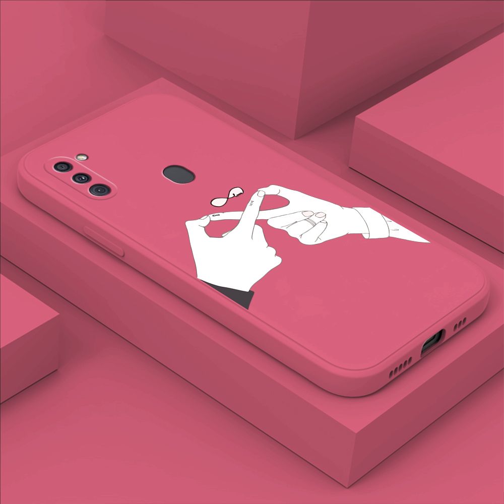 ZeroQiQi for Samsung Galaxy A11/M11 Back Cover Mobius Ring Ultra Thin Soft Luxury Square Multicolor Liquid Silicone Phone Case