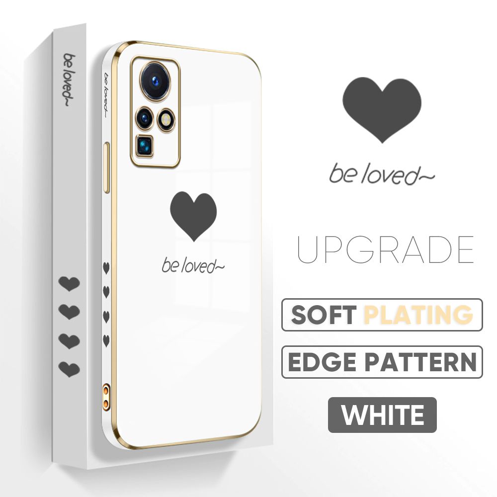 Jizetin (Free Lanyard) Infinix Zero X Neo Back Cover Heart loved Luxury 6D Plating Case Side Pattern Soft Silicone Square Phone Cases