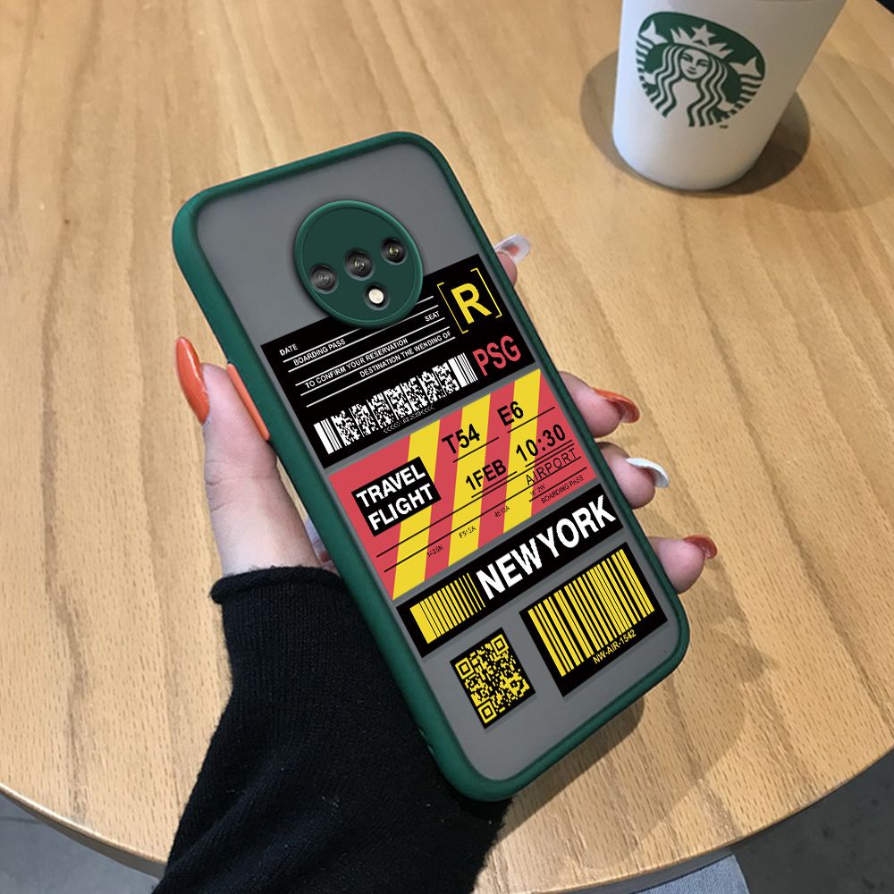 Jizetin for OnePlus 7T Back Cover Stripe Air Ticket Mobile Phone Case Ultra Thin Full Lens Protection Phone Case for Boy