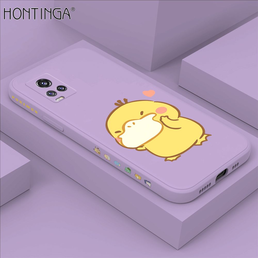 Hontinga for Vivo V20 Pro Case Side Design Trendy Cartoon Sign Back Cover Soft Square Edge Pattern Liquid Silicone Phone Cases