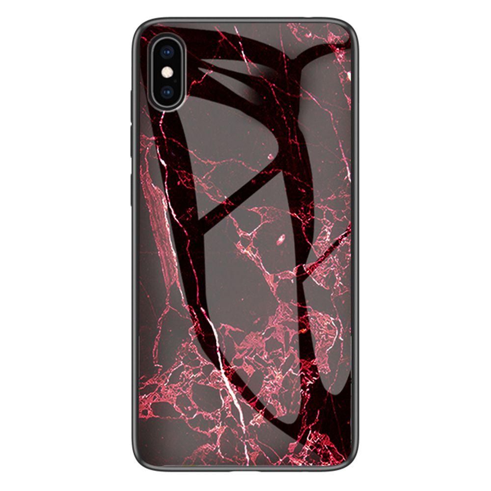Case for iPhone X + Xs Tempered Glass Protective Layer on the Back and TPU Bumper Anti+shock Shock Absorption Protective Cover