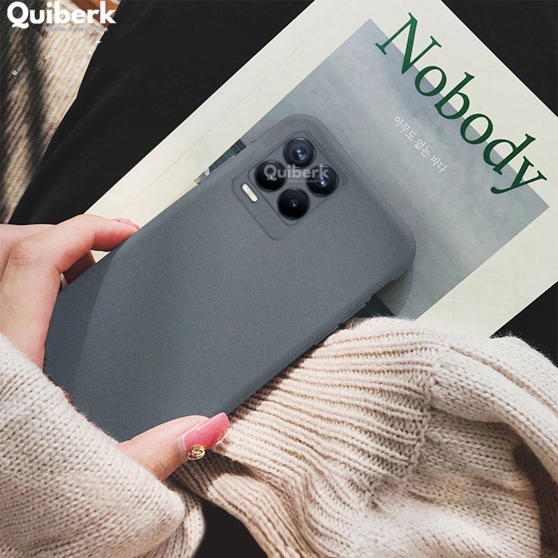 Quiberk for Realme 8 Pro / Realme 8 Shockproof Anti-Slip Soft TPU Sandstone Matte Back Case Cover