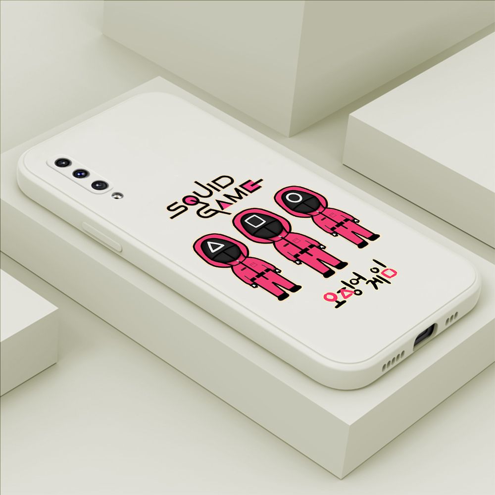 ZeroQiQi for Samsung Galaxy A50S Case Trend Cartoon Korean Squid Phone Cover Liquid Silicone Case Phone Protective Case