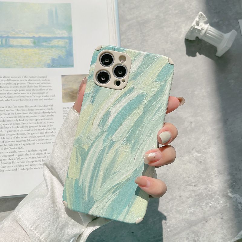 Leather Case Oil Painting Style Soft Cover