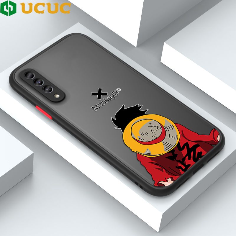 UCUC for Samsung Galaxy A30S / A50 / A50S Back Cover Back Shadow Luffy Frosted Transparent Hard Phone Case Thin Shockproof Full Cover Camera Protect Case