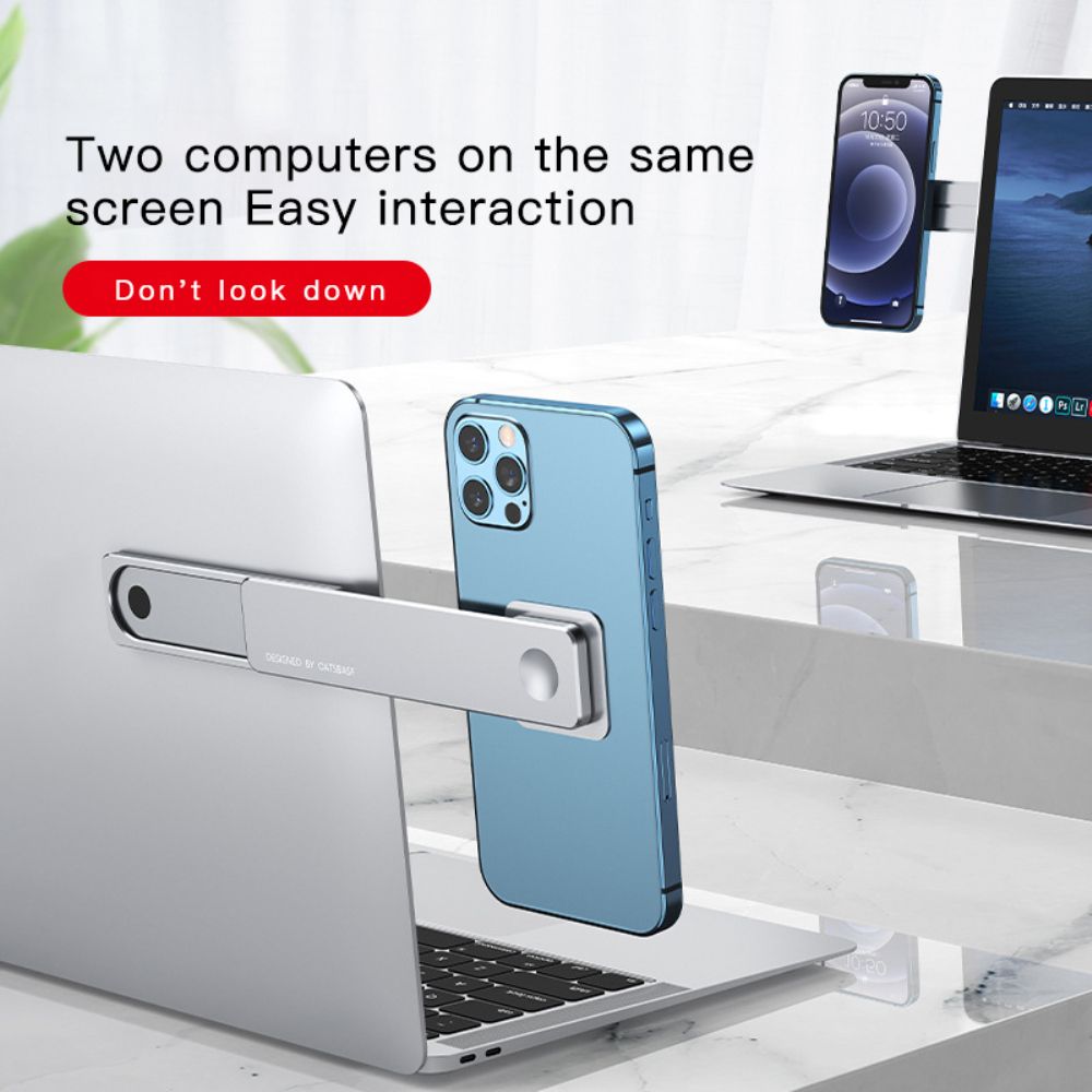 Adjustable Phone Stand Aluminum Alloy Side Mount Clip Phone Holder For Dual Screen Magnetic Adjustable Bracket Dual Monitor Clip effect and easy to use