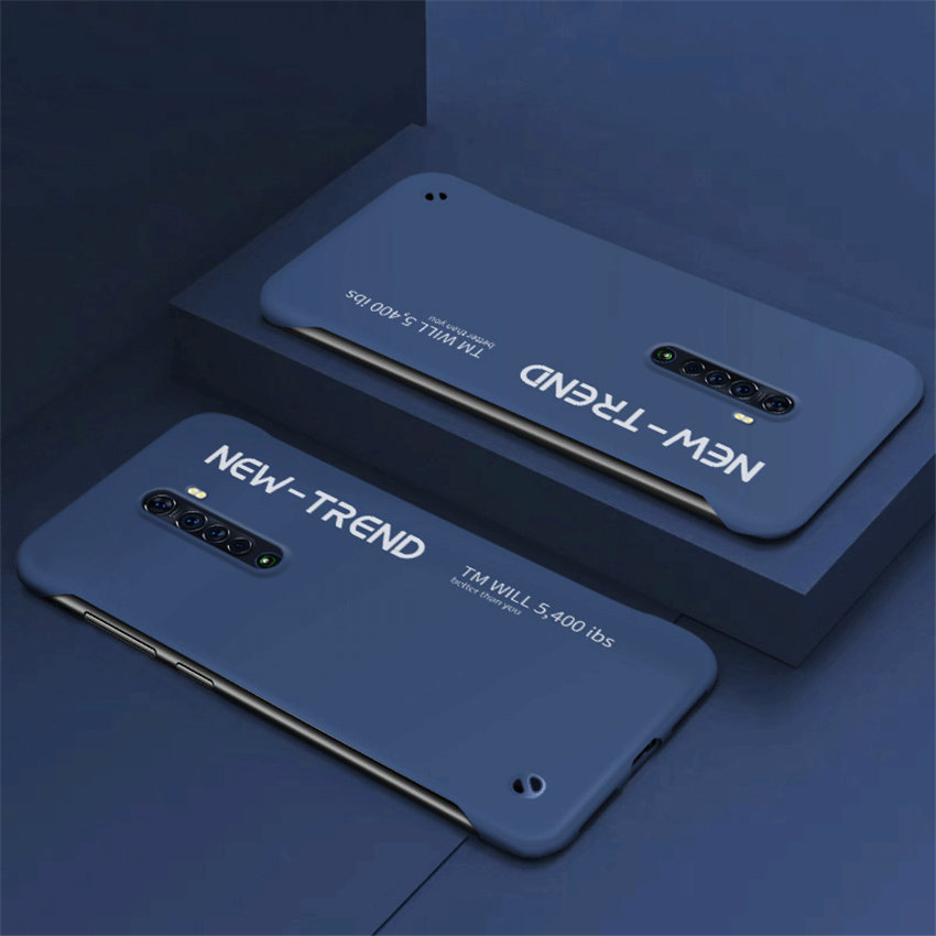 lthmy for Oppo Reno2  Ultra Thin Frameless Matte Hard Plastic Phone case Shock Absorption TPU Bumper Casing Back Cover