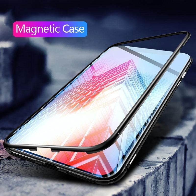 Magnetic Adsorption Metal Case For Samsung Galaxy Note10 Plus / Note10 Pro Clear Tempered Glass Back Cover Magnet Bumper - মোবাইল ফোন - Phone