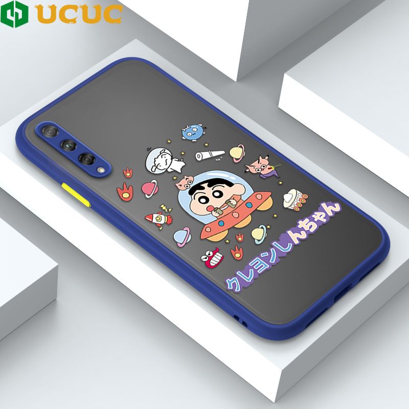UCUC for Honor 9X Pro Back Cover Spaceship Shinchan Frosted Transparent Hard Phone Case Thin Shockproof Full Cover Camera Protect Case