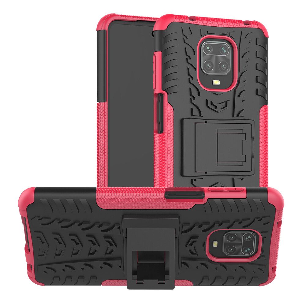For Xiaomi Redmi Note 9S/Redmi Note 9 Pro/Redmi Note 9 Pro Max Dual Layer Heavy Duty Armor Tough Hybrid Shockproof Stand Protective Case Cover