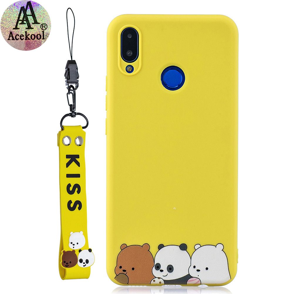 Yfashion kool for HUAWEI  3I Cartoon Lovely Coloured Painted Soft PU Back Cover Non-slip Shockproof Full Protective Case with Silicone Lanyard