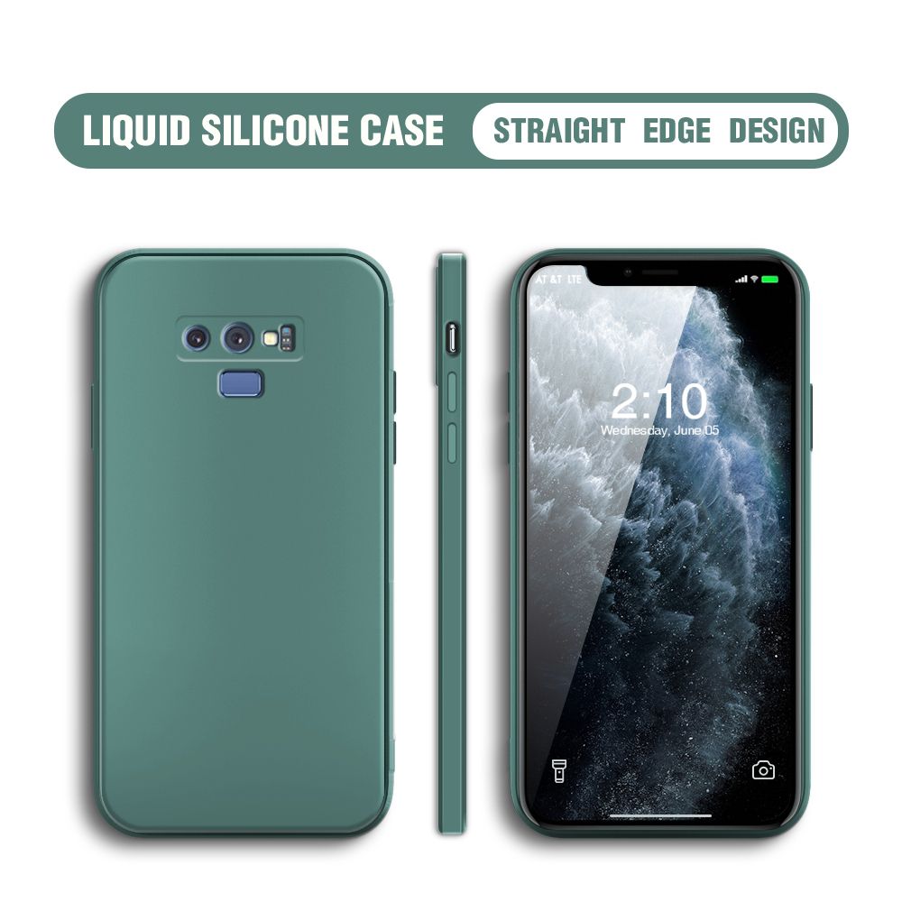 Jizetin for Samsung Note 9 Case Thin Soft Luxury Square Liquid Silicone Phone Case Candy Cover