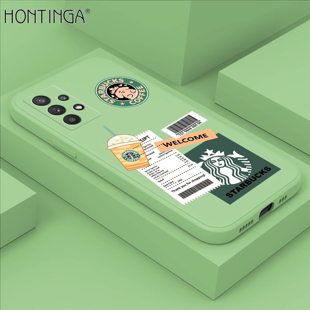 Hontinga for Samsung Galaxy A32 5G Case Cartoon Popularity Phone Case Soft Square Edge Silicone Cases Full Lens Cover Shockproof Protection Cover