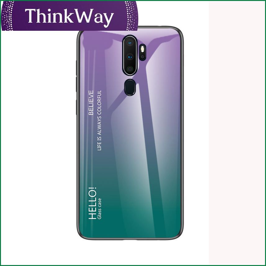 oppoReno6pro mobile phone shell new realme8 protective cover suitable for F19 soft A54A93 gradient glass shell