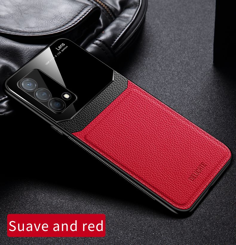 iCaseCover for OPPO A95 4G Soft Case Hybrid TPU Leather Tempered Glass Shockproof Back Cover