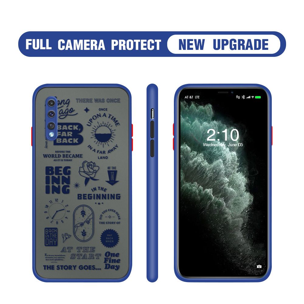 Hontinga for Samsung A50 A30S A50S Case Popular Clock Poster Camera Shockproof Protection Cases Edge Frosted Transparent Phone Cover