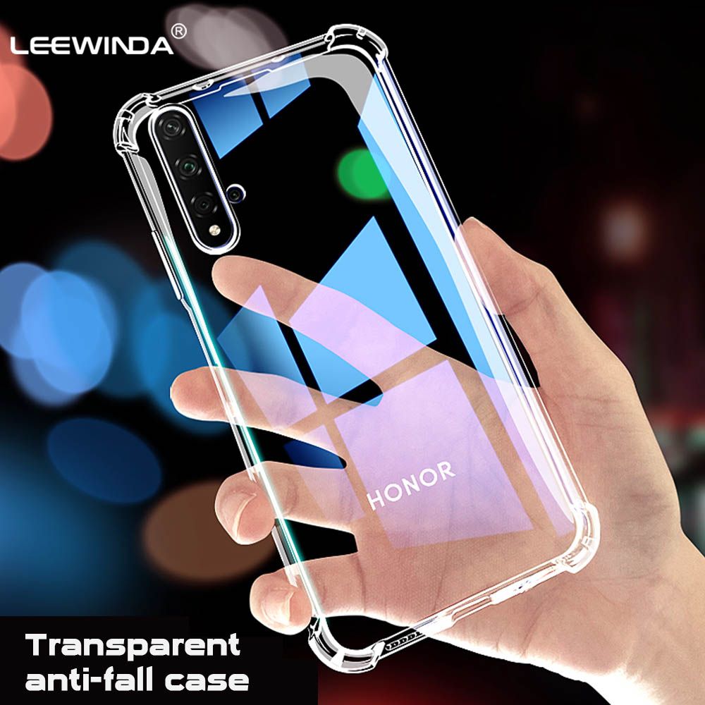 For Huawei Honor 20 7S 7X 8C 8Lite 8S 8 9 9i 9N 9X Pro Lite Phone Case, Clear Shockproof Bumper Cover Transparent Silicon TPU Casing