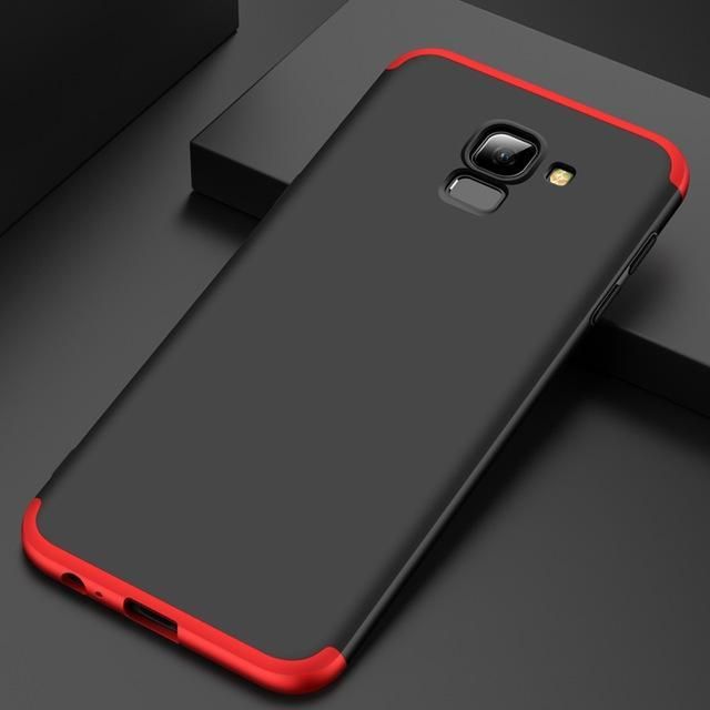 Samsung J6 Prime 360 Degree GKK Phone Back Cover - Black & Red