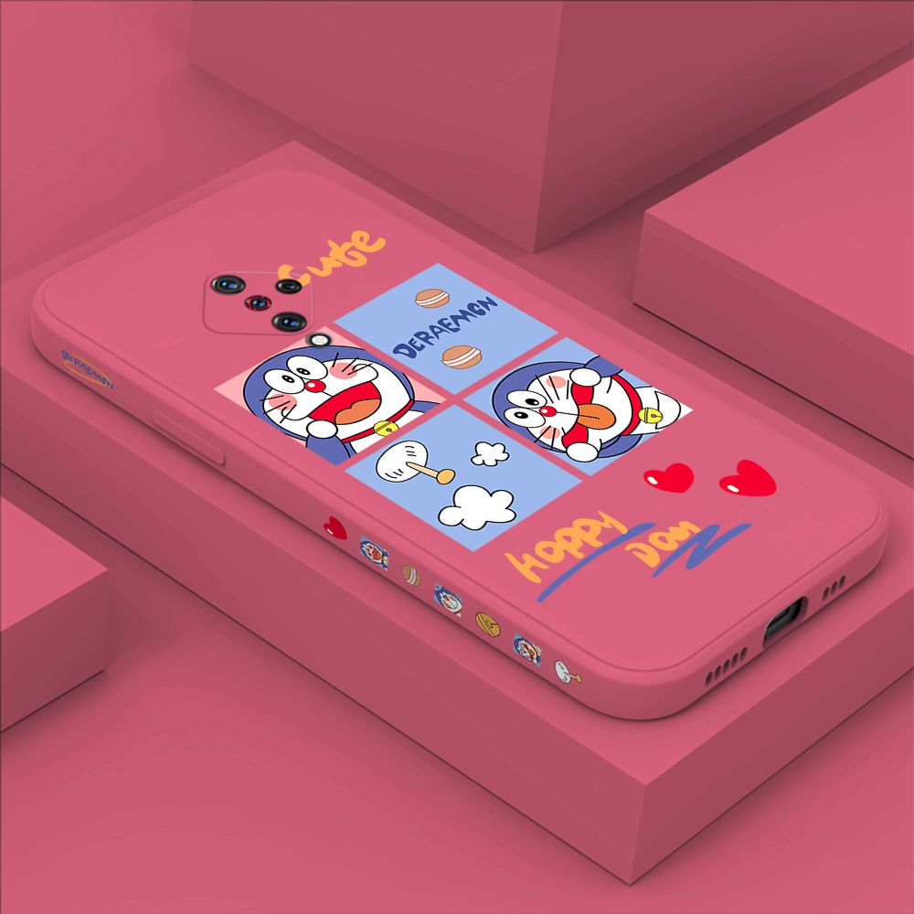 Hontinga for Vivo S1 Pro Case Side Design Cartoon Cute Cat Back Cover Soft Square Edge Pattern Liquid Silicone Trend Phone Cases