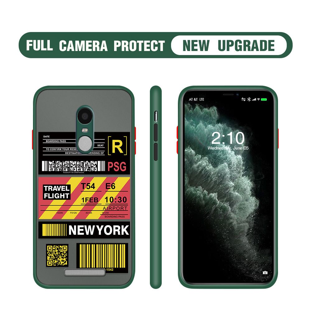 Hontinga for Redmi Note 3 / Note 3 Pro Case Creative Flight Ticket Cover Camera Shockproof Protection Case Edge Frosted Transparent Phone Cover