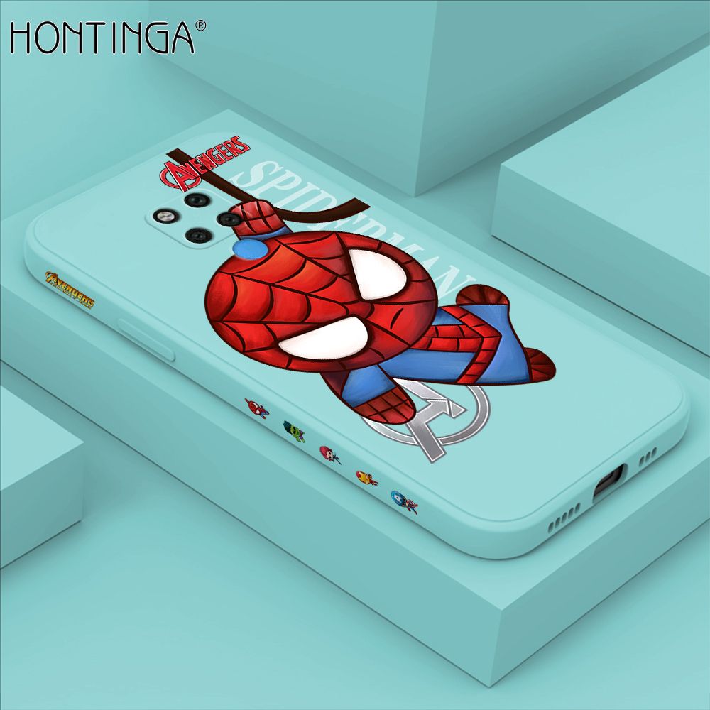 Hontinga for Huawei Mate 20X Case Side Design Cartoon Little Spider Back Cover Soft Square Edge Pattern Liquid Silicone Trend Phone Cases
