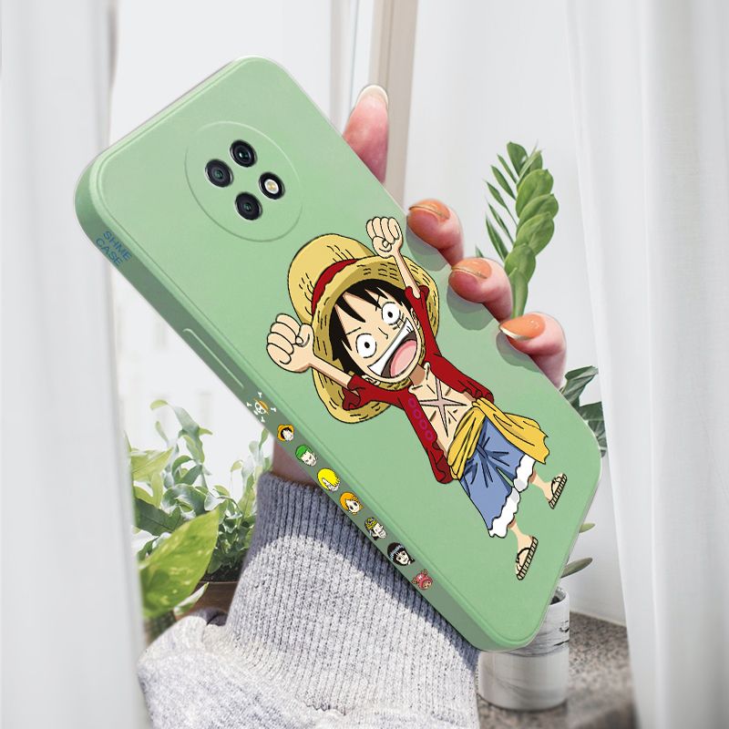 AMORVOR for Redmi Note 9T Back Cover Anime One-Piece Luffy Side design Soft Case Liquid Silicone Phone Cases
