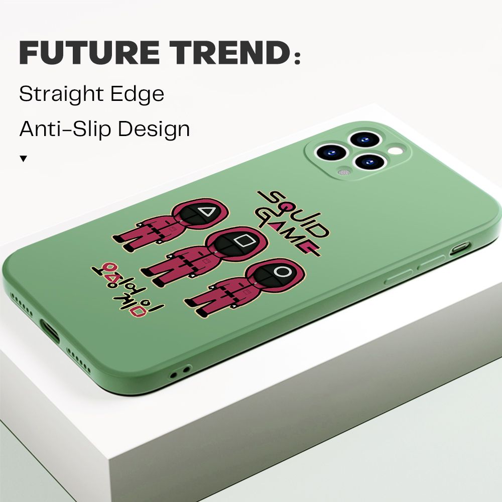 Jizetin for Xiaomi Redmi 9C / Redmi 10A Case Trend Cartoon Korean Squid Phone Cover Liquid Silicone Case Phone Protective Case