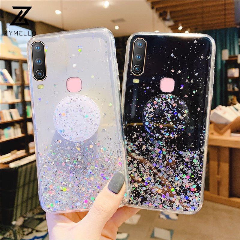 Phone Case For VIVO Y11 Case Y12 Y15 Y17 Y19 Phone Case Y50 Glitter Gilry Case with Bling Phone Stand Case For Y11 Case Y12 Y15 Y17  Y19 2020 Phone Case
