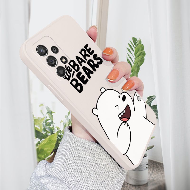 AMORVOR for Samsung Galaxy A52 5G/4G A52S 5G Back Cover Cartoon Cute Panda Side design Soft Case Liquid Silicone Phone Cases