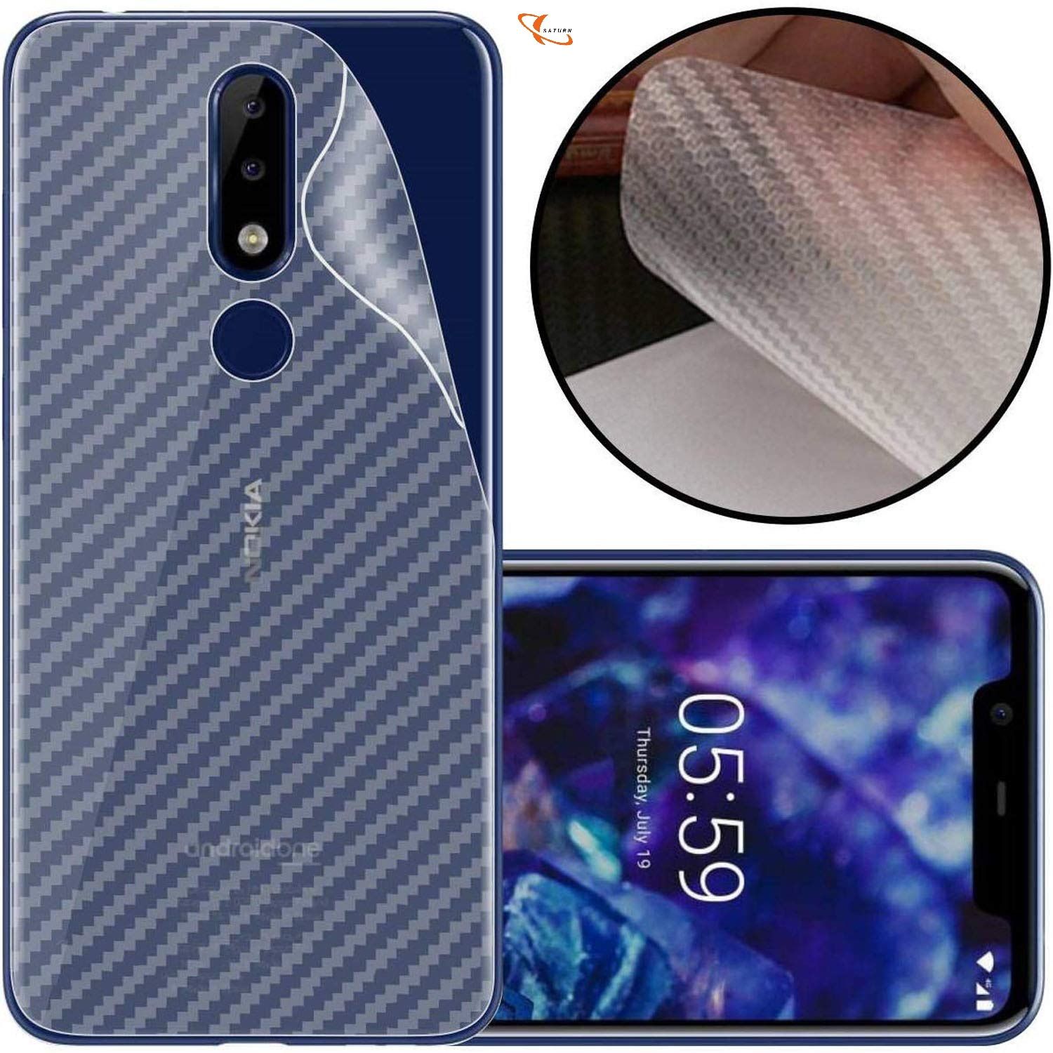 For Nokia X6 Sticker Protective Film Carbon Fiber Back Cover Screen Protector