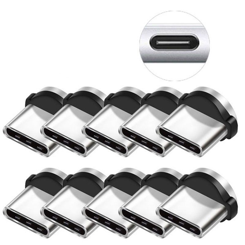 Harmony 10PC/SET Round Magnetic Cable Plug 8 Pin Type-C Plugs Fast Charging Phone Magnet Charger Plug
