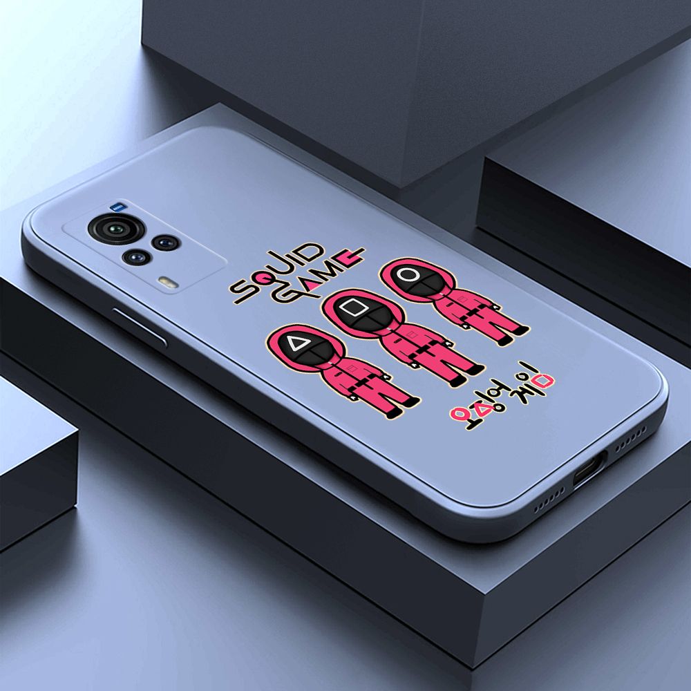 ZeroQiQi for Vivo X60 Pro 5G Case Trend Cartoon Korean Squid Phone Cover Liquid Silicone Case Phone Protective Case