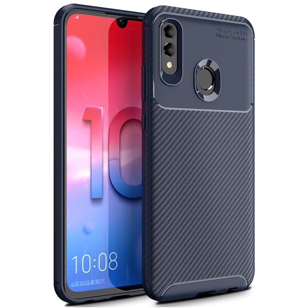 For Huawei P Smart 2019 6.2 Inch Case Soft Back Cover Anti-knock TPU Bumper Carbon Fiber Phone Case