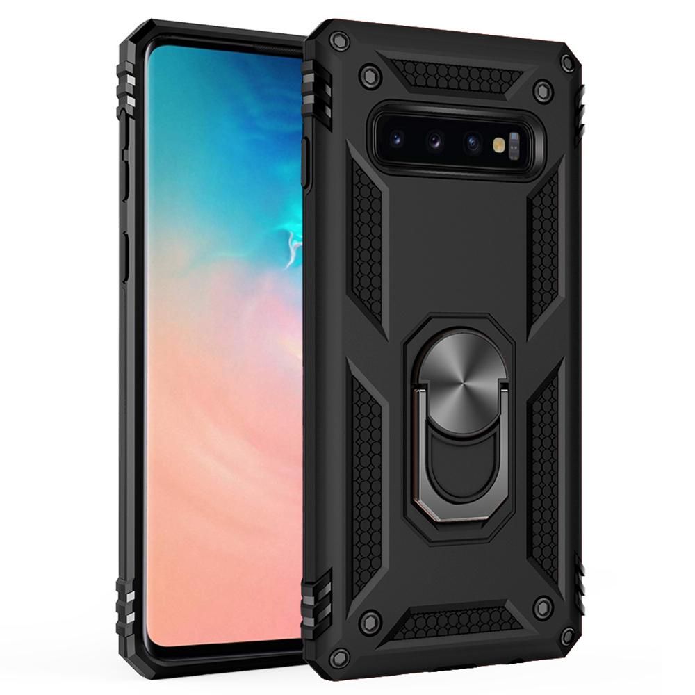 Shockproof Armor Case For Samsung Galaxy S10 Plus Phone Case Car Ring Stand Bumper Silicone Back Cover