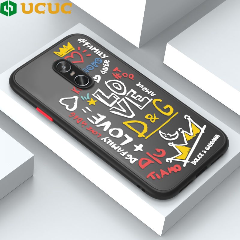 UCUC for Redmi Note 4 / 4x Pro Back Cover LOVE Graffiti Frosted Transparent Hard Phone Case Thin Shockproof Full Cover Camera Protect Case