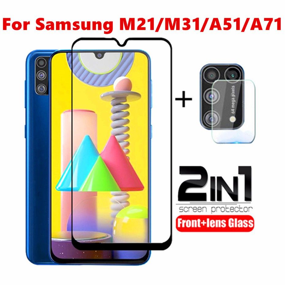Samsung galaxy m31 এর জন্য 2 ইন 1 কম্বো (গ্লাস প্রোটেক্টর, ক্যামেরা গ্লাস, ব্যাক ট্রান্সপারেন্ট পলি)