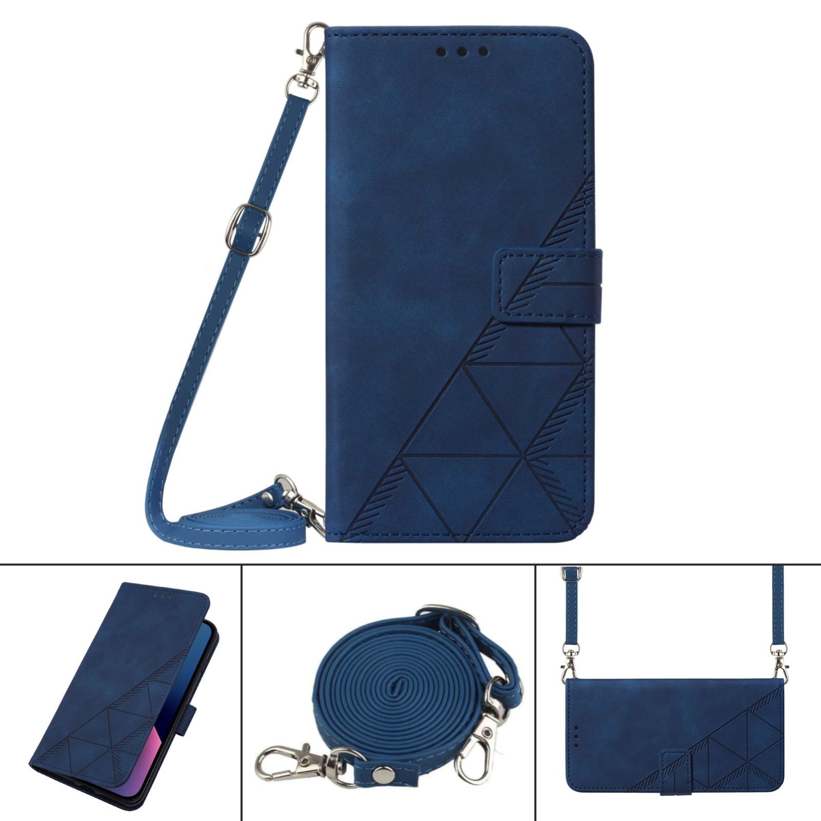 For OPPO A94 4G / F19 Pro 4G Crossbody 3D Embossed Flip Leather Phone Case