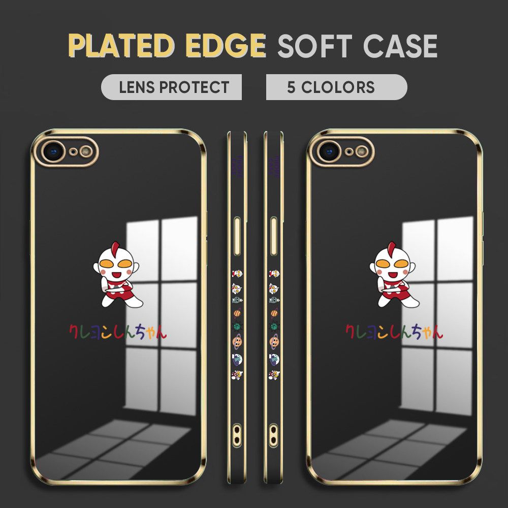 Luxury 6D Plating Case for iPhone 7 Phone Cases Cartoon Hero Side Print Soft Silicone Square Back Cover