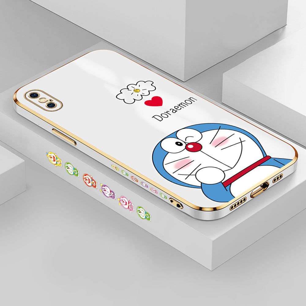 Jizetin (Free Lanyard) iPhone X Case Cute Jingle Cat Luxury 6D Plating Soft Casing Silicone Ultra Thin Phone Cover