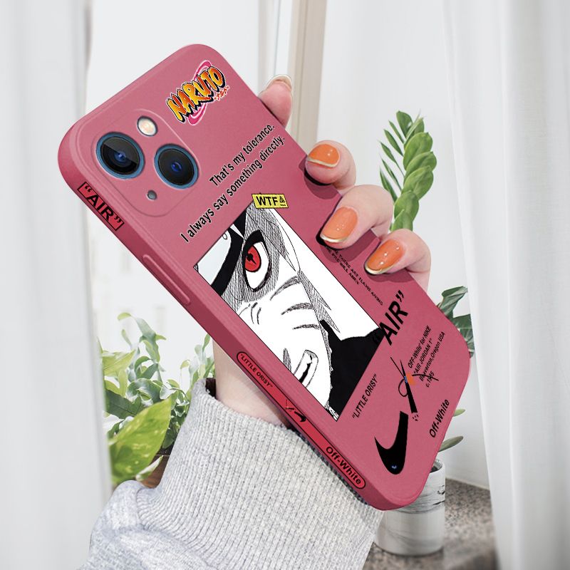 AMORVOR for iPhone 13 Back Cover Anime Uzumaki Naruto Side design Soft Case Liquid Silicone Phone Cases