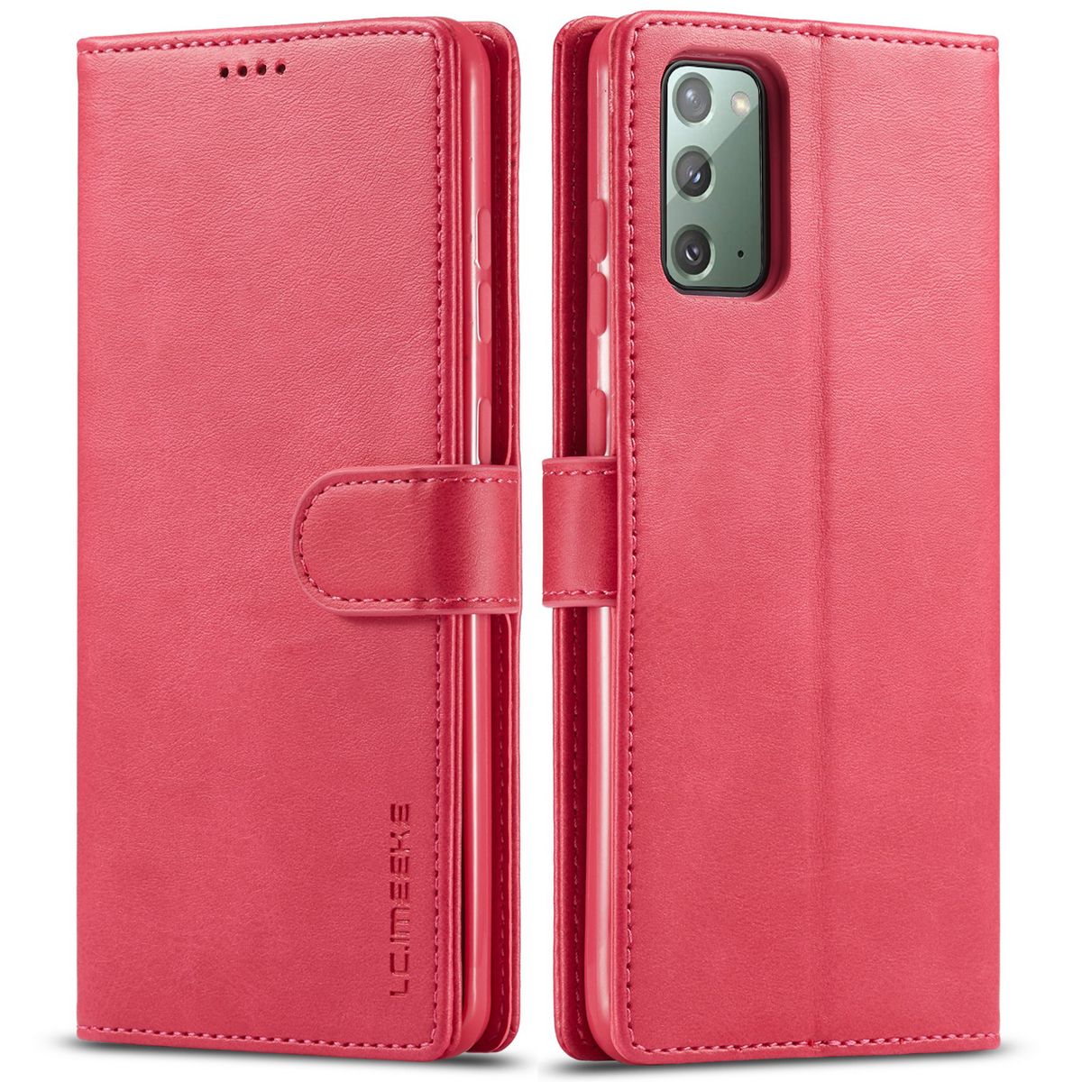 For Samsung Galaxy Note 20 Phone Case PU Leather Magnetic Card Holder Case Shockproof TPU Inner Flip Stand Cover