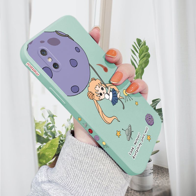 AMORVOR for Xiaomi MI 8 Pro Back Cover Lovely Sailor Moon Side design Soft Case Liquid Silicone Phone Cases