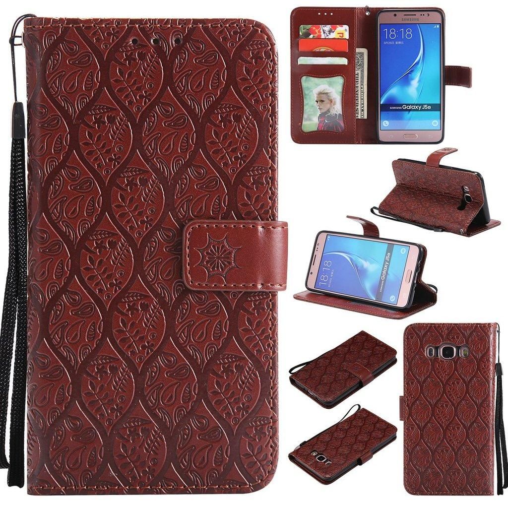 Samsung Galaxy J5()case,Flip Wallet Case for Samsung Galaxy J5()(5.2") ( KT-Rattan Flower )