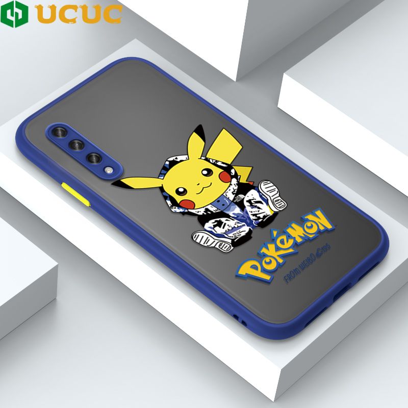 UCUC for Xiaomi A3 CC9e Back Cover Wrapped Pikachu Frosted Transparent Hard Phone Case Thin Shockproof Full Cover Camera Protect Case