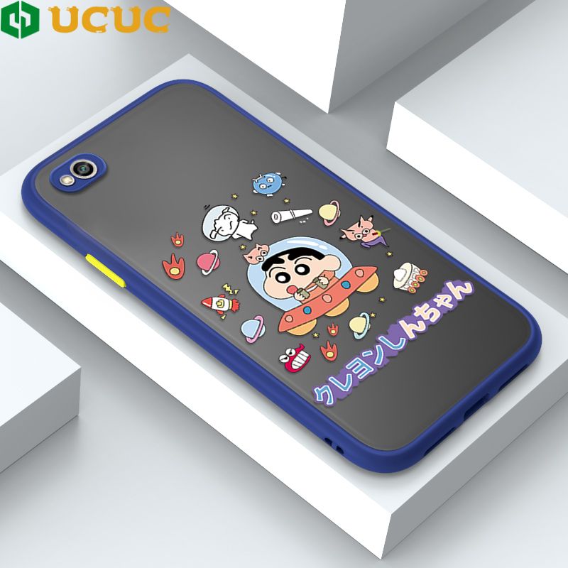 UCUC for Redmi 5A Back Cover Spaceship Shinchan Frosted Transparent Hard Phone Case Thin Shockproof Full Cover Camera Protect Case