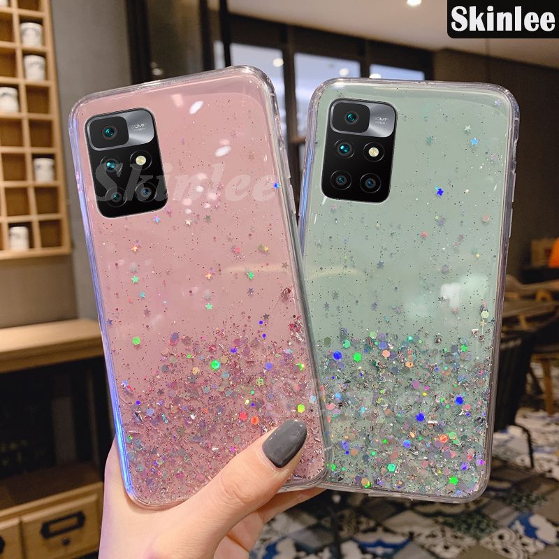 Phone case Redmi Note 11 Pro Back cover Full Stars Moon Starry Sky Transparent Bling Sequins Soft Back cover for Redmi Note11 Pro cases