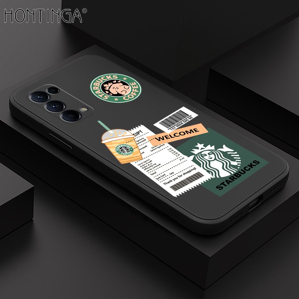 Hontinga for OPPO Reno 5 Pro 5G Case Cartoon Popularity Phone Case Soft Square Edge Silicone Cases Full Lens Cover Shockproof Protection Cover